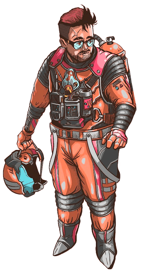Drawn picture of Griffin as a Space Engineer